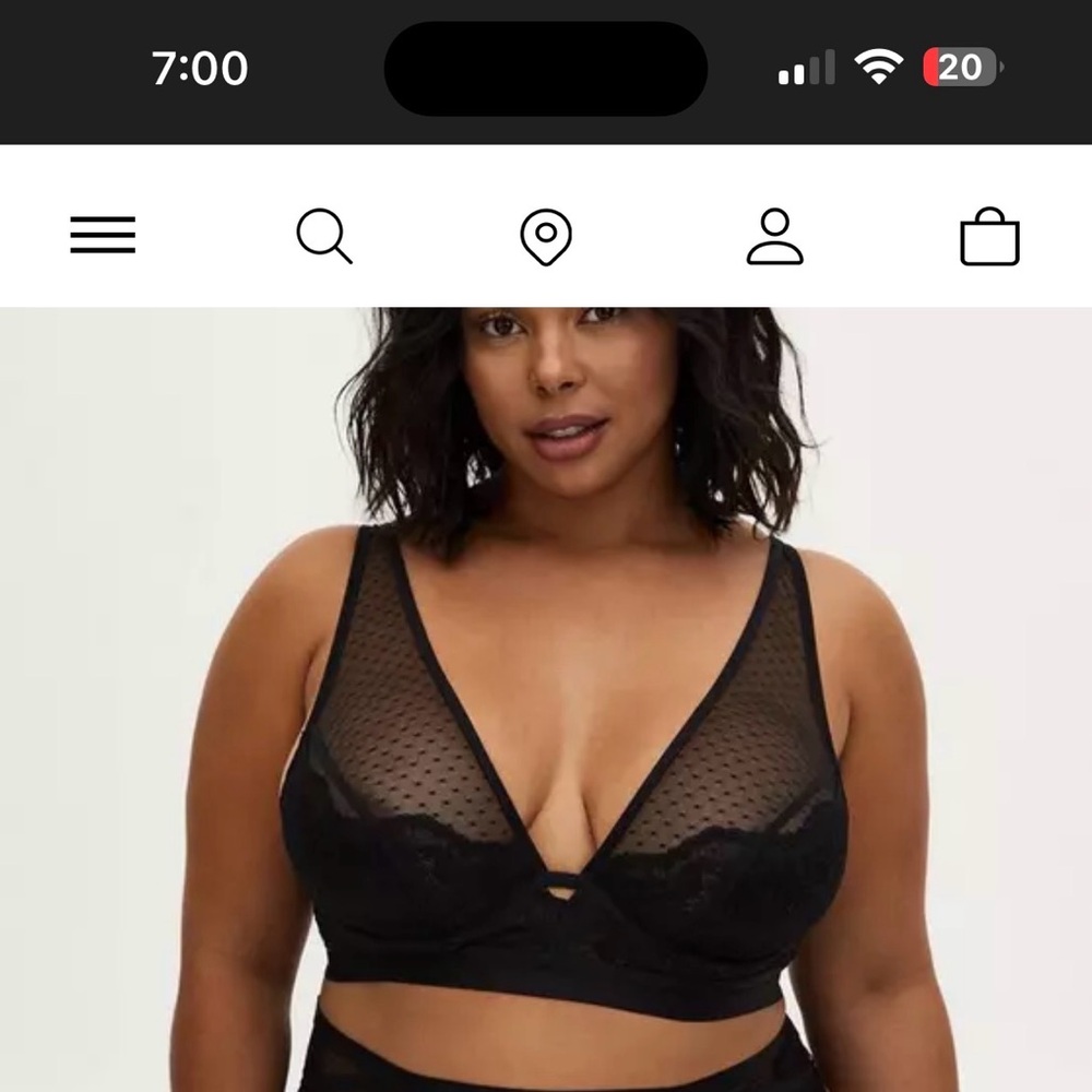 Torrid Black Lace Sheer Bra